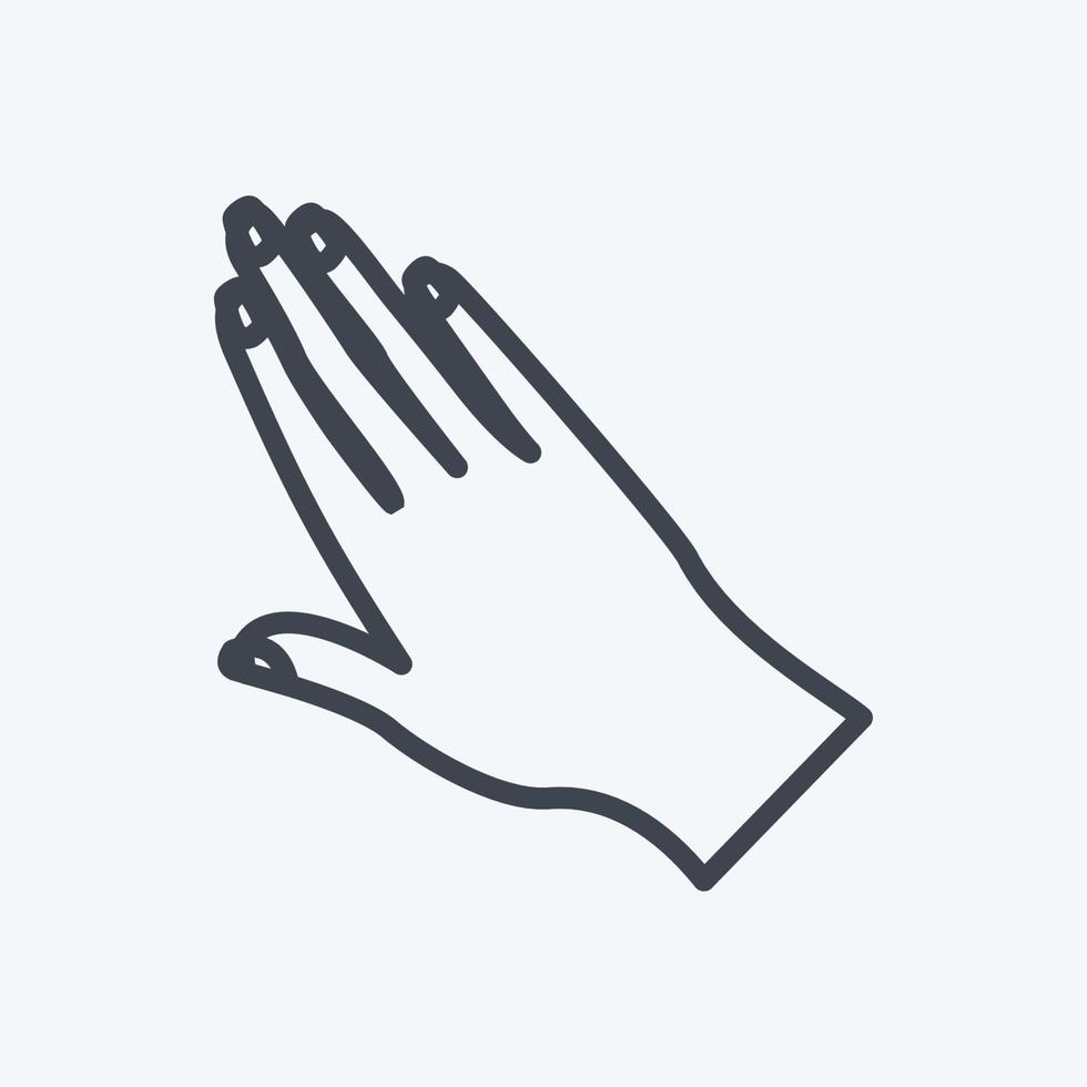 icono de esmalte de uñas en la mano. adecuado para el símbolo de cuidado de la belleza. estilo de línea diseño simple editable. vector de plantilla de diseño. ilustración de símbolo simple