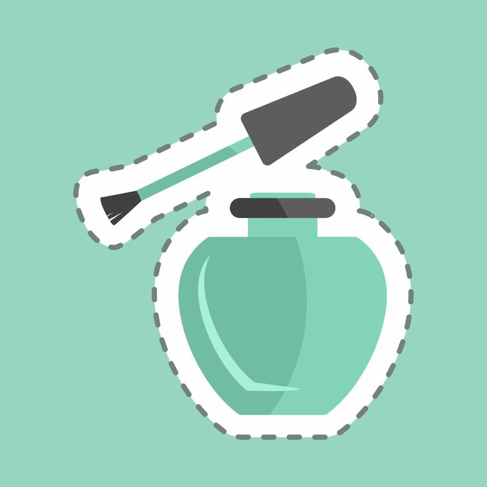 Sticker line cut Applying Nailpolish. suitable for beauty care symbol. simple design editable. design template vector. simple symbol illustration vector