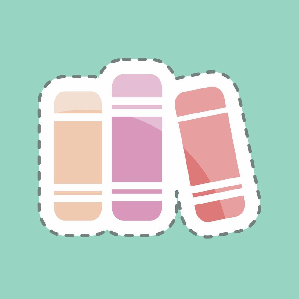 Sticker line cut Books. suitable for Mobile Apps symbol. simple design editable. design template vector. simple symbol illustration vector
