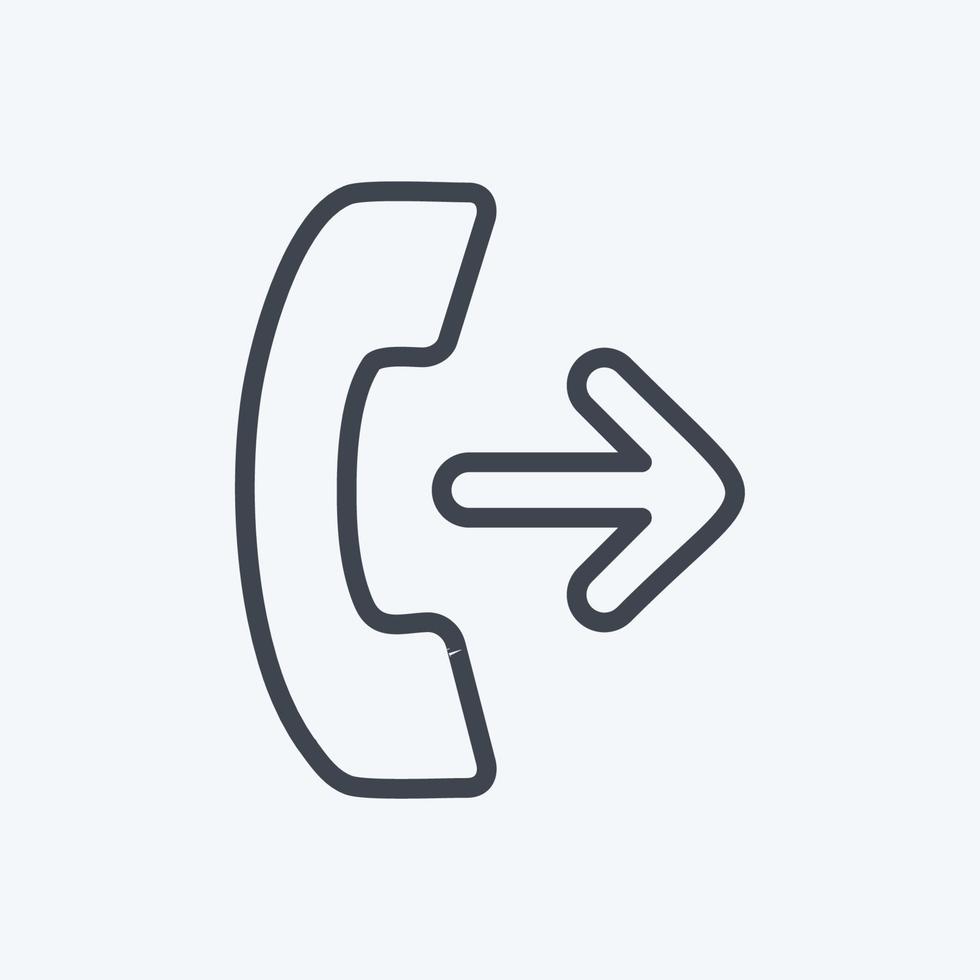 Icon Outgoing Call. suitable for Education symbol. line style. simple design editable. design template vector. simple symbol illustration vector