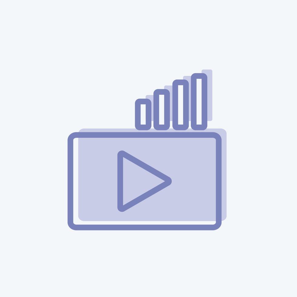 Icon Video Marketing. suitable for Education symbol. two tone style. simple design editable. design template vector. simple symbol illustration vector