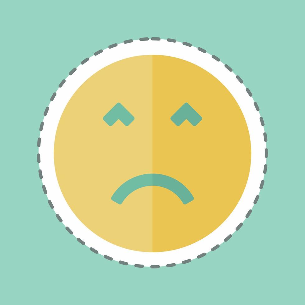 Sticker line cut Emoticon Angry Face. suitable for Emoticon symbol. simple design editable. design template vector. simple symbol illustration vector