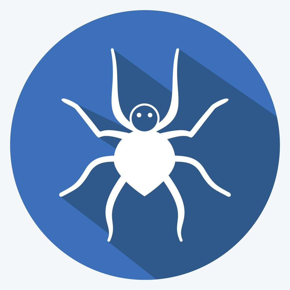 Icon Spider. suitable for animal symbol. long shadow style. simple design editable. design template vector. simple symbol illustration vector