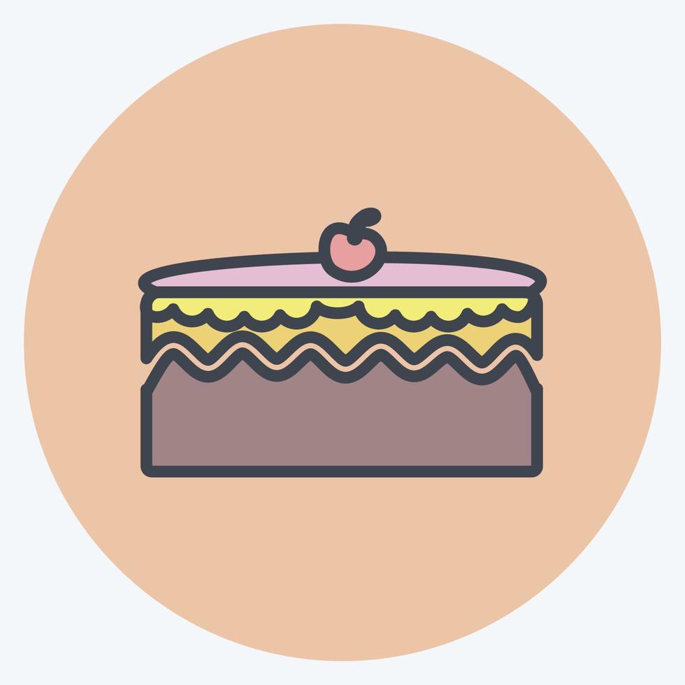 Icon Cake. suitable for party symbol. color mate style. simple design editable. design template vector. simple symbol illustration vector