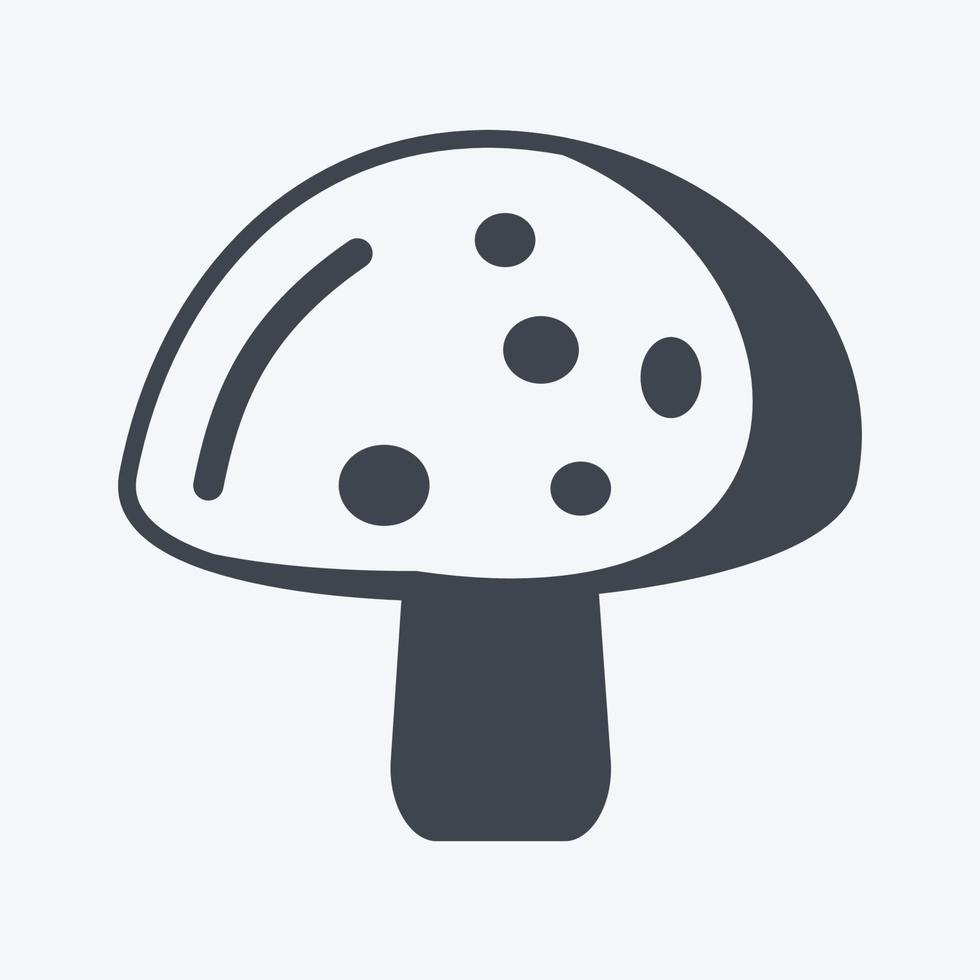 Icon Mushroom. suitable for Fruits and Vegetables symbol. glyph style. simple design editable. design template vector. simple symbol illustration vector