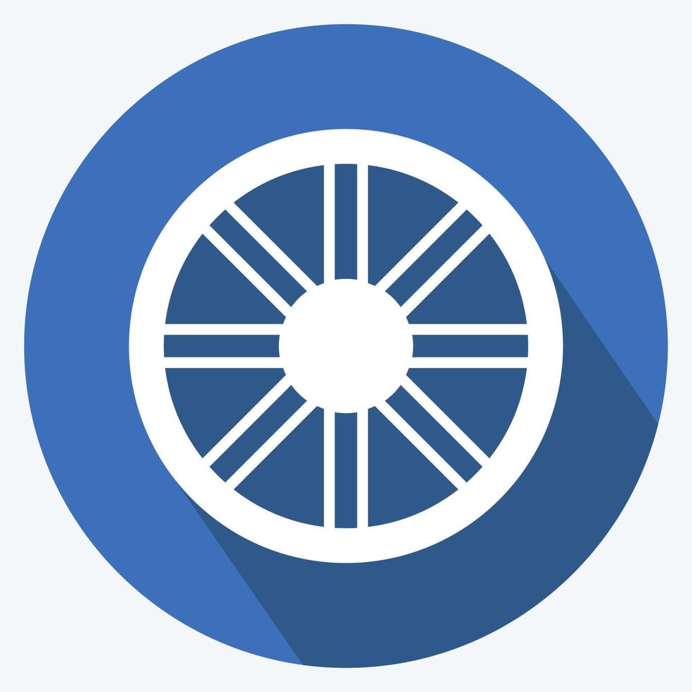 Icon Wheel. suitable for Garden symbol. long shadow style. simple design editable. design template vector. simple symbol illustration vector