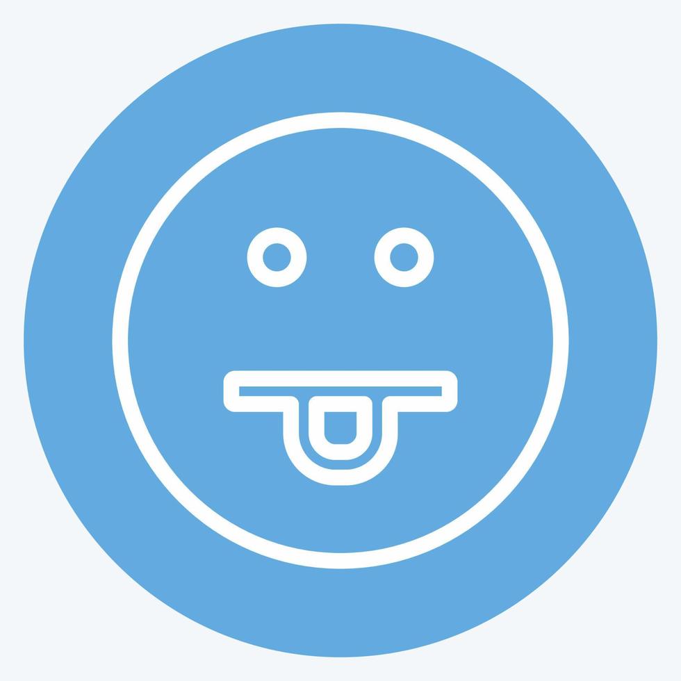 Icon Emoticon Tongue. suitable for Emoticon symbol. blue eyes style. simple design editable. design template vector. simple symbol illustration vector