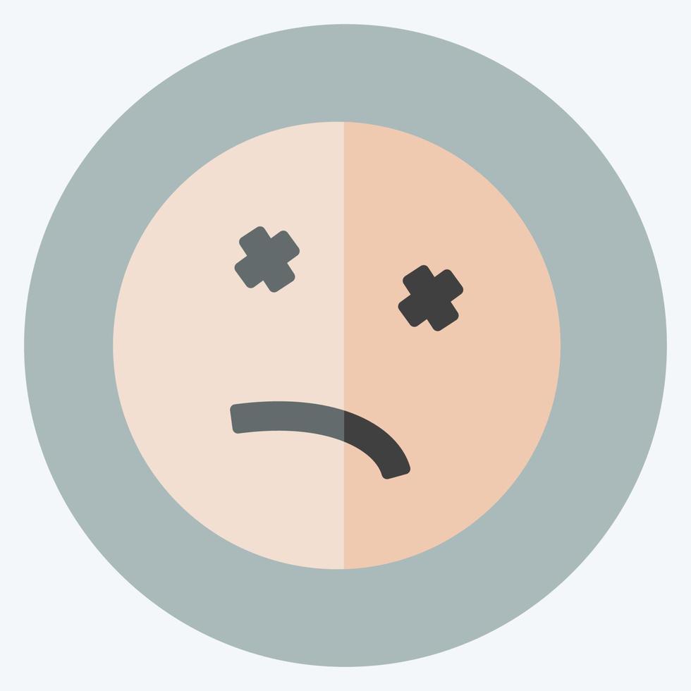 Icon Emoticon Dead. suitable for Emoticon symbol. flat style. simple design editable. design template vector. simple symbol illustration vector