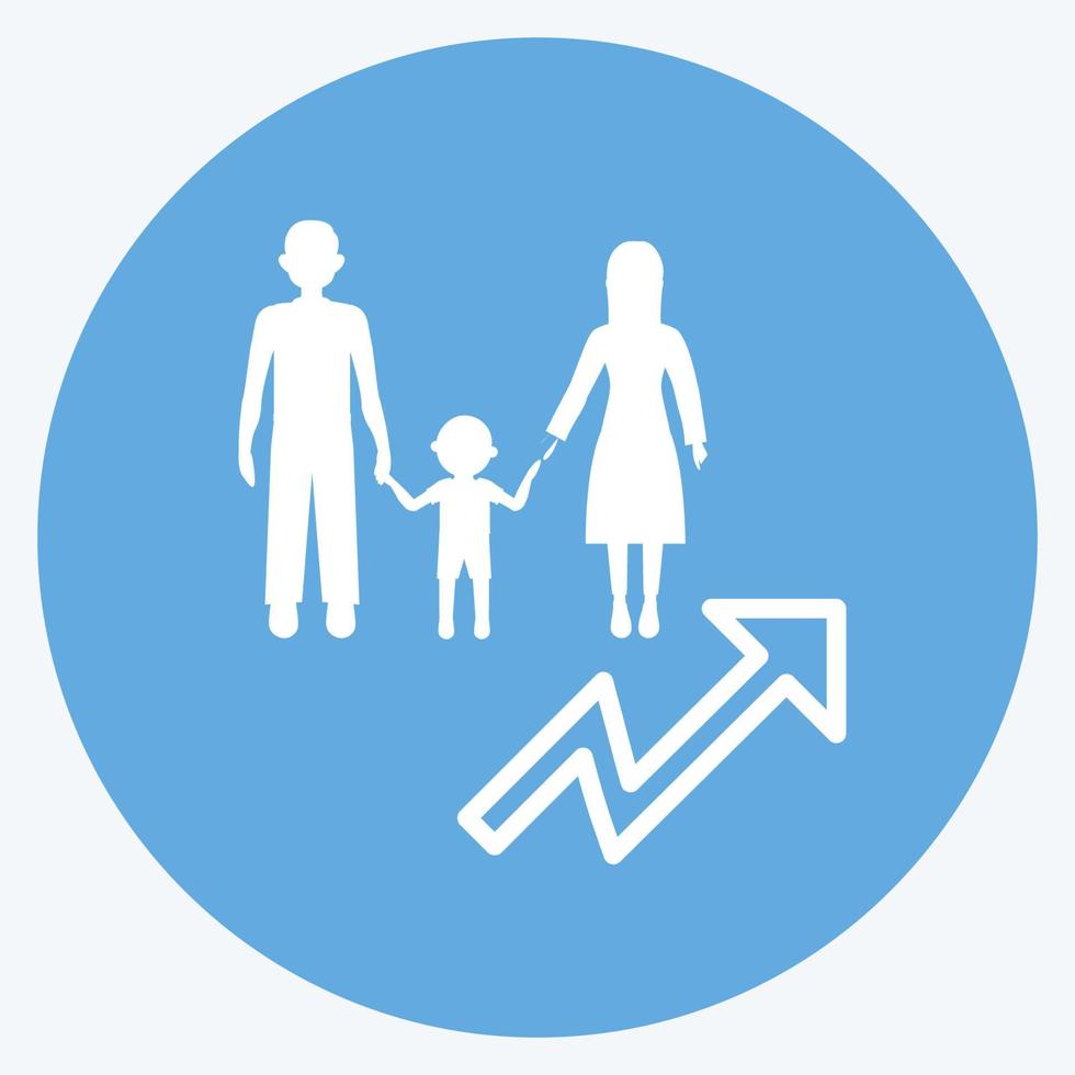 Icon Population Growth. suitable for Community symbol. blue eyes style. simple design editable. design template vector. simple symbol illustration vector