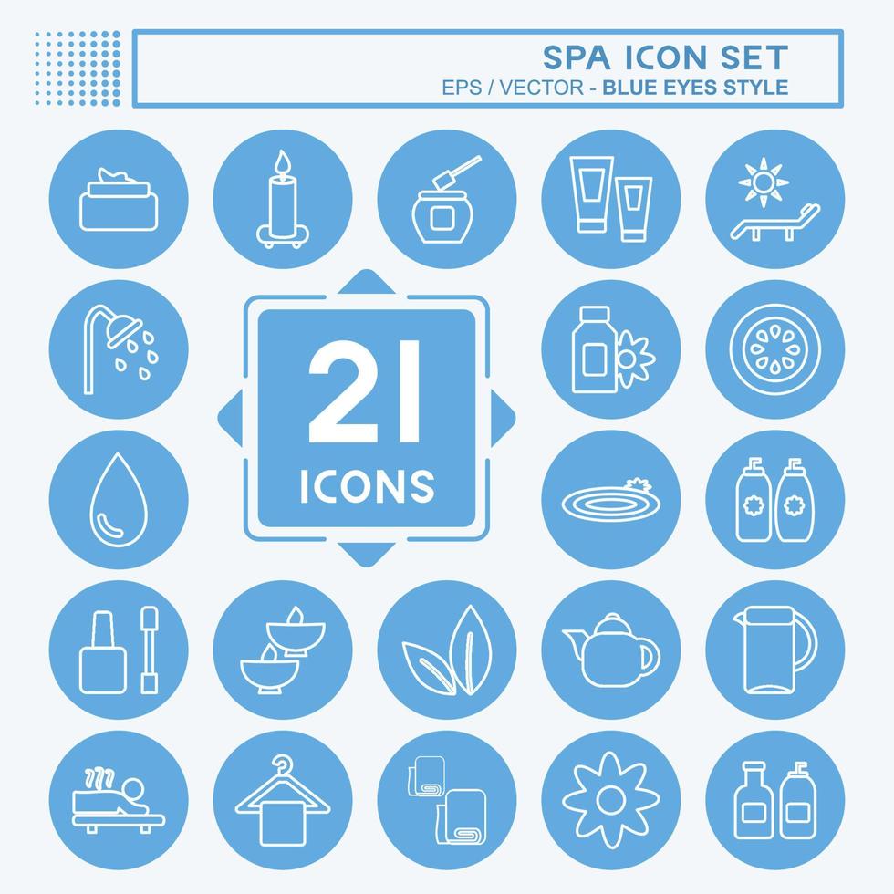 Spa Icon Set. suitable for Spa symbol. blue eyes style. simple design editable. design template vector. simple symbol illustration vector