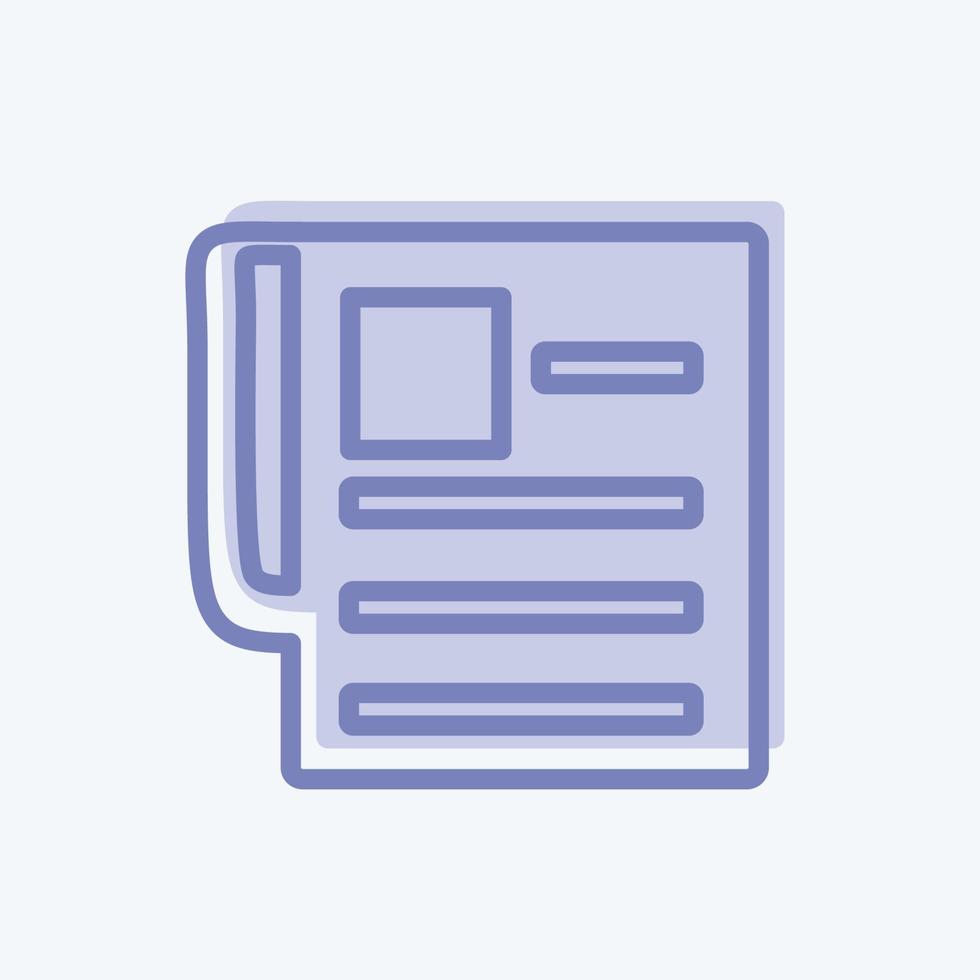 Icon News paper. suitable for Education symbol. two tone style. simple design editable. design template vector. simple symbol illustration vector