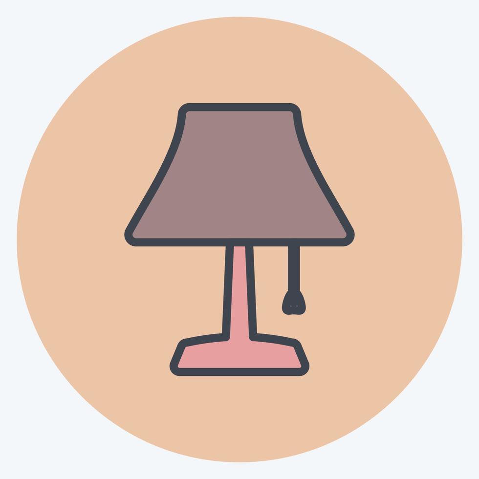 Icon Table Lamp. suitable for Home symbol. color mate style. simple design editable. design template vector. simple symbol illustration vector