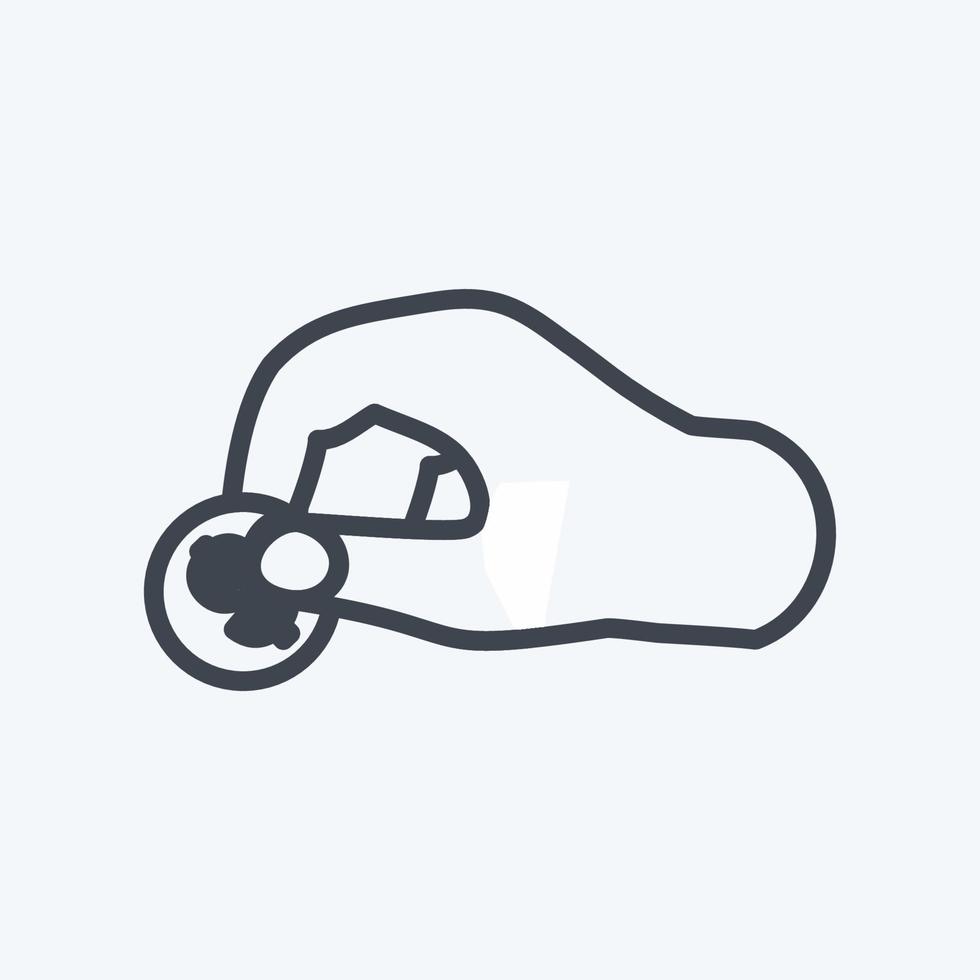 Icon Holding Coin. suitable for Hand Actions symbol. line style. simple design editable. design template vector. simple symbol illustration vector