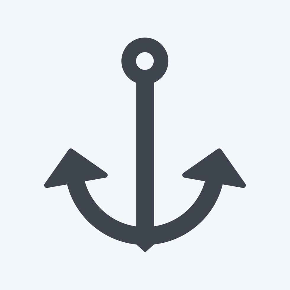 Icon Anchor 1. suitable for Sea symbol. glyph style. simple design editable. design template vector. simple symbol illustration vector