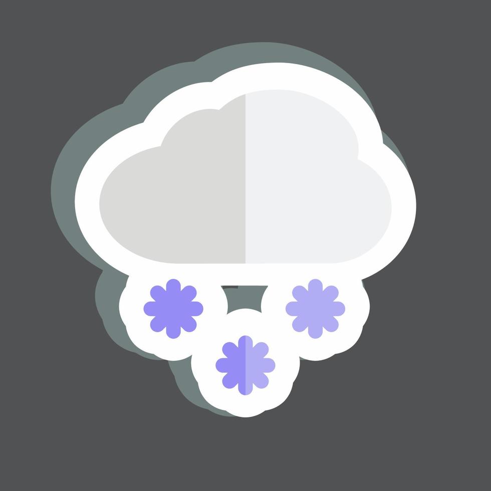 Sticker Snowing. suitable for disasters symbol. color mate style. simple design editable. design template vector. simple symbol illustration vector