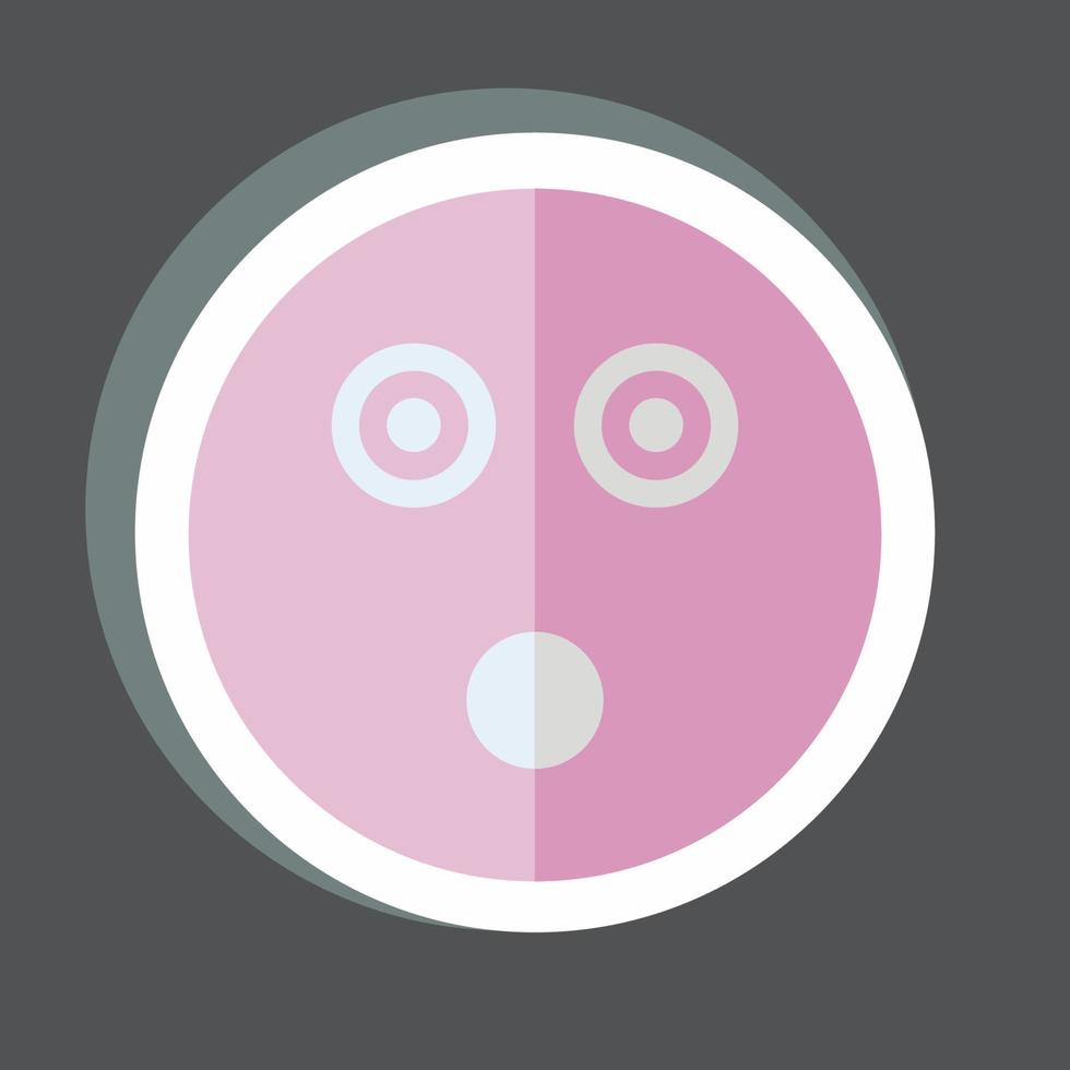 Sticker Emoticon Shocked. suitable for Emoticon symbol. simple design editable. design template vector. simple symbol illustration vector