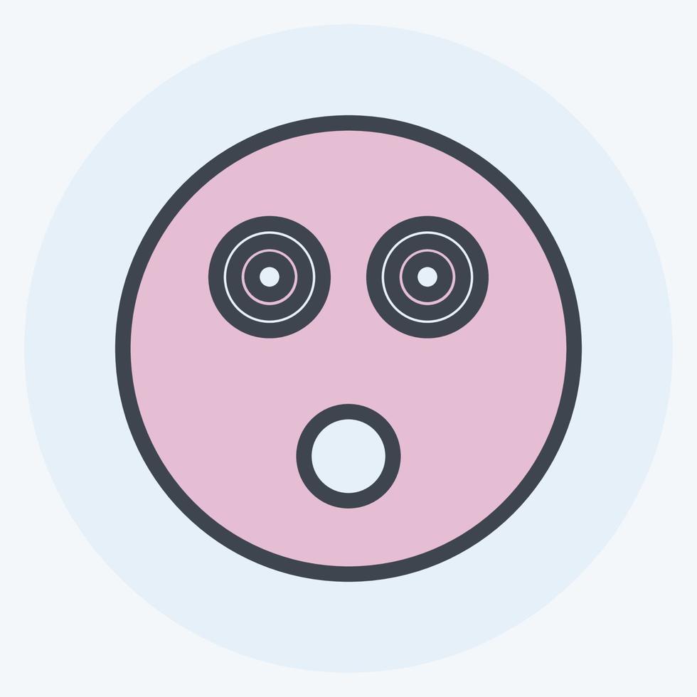 Icon Emoticon Shocked. suitable for Emoticon symbol. color mate style. simple design editable. design template vector. simple symbol illustration vector