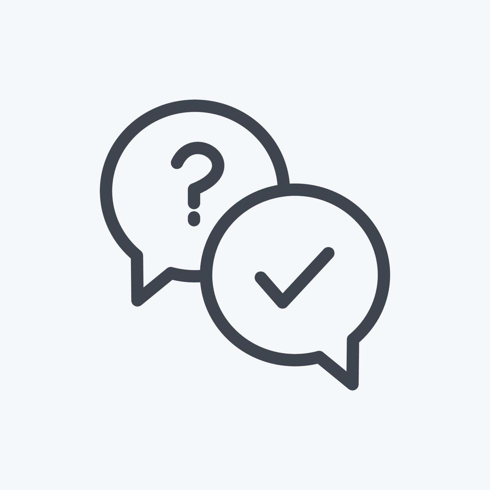 Icon Answer. suitable for Feedback symbol. Line Style. simple design editable. design template vector. simple symbol illustration vector