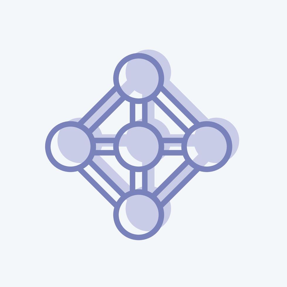 Icon Deep Learning. suitable for data analytics symbol. two tone style. simple design editable. design template vector. simple symbol illustration vector