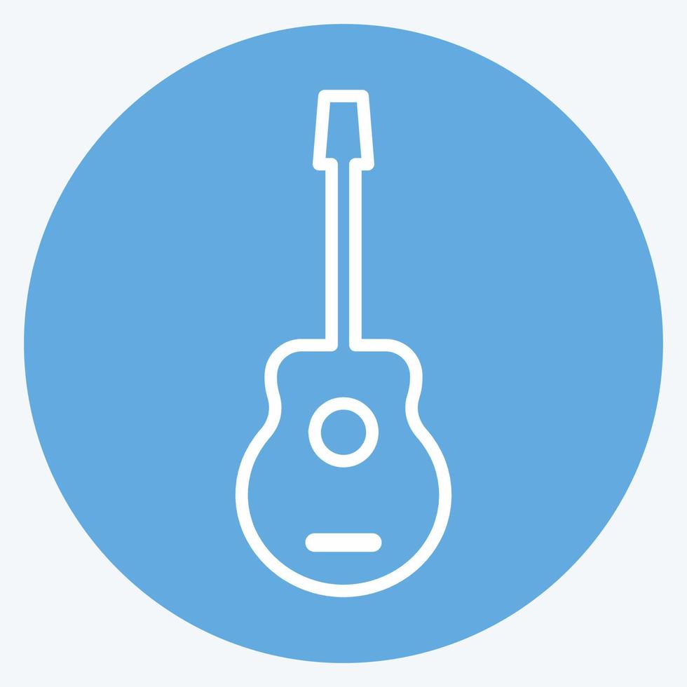 icono de guitarra. adecuado para símbolo de juguete. estilo de ojos azules. diseño simple editable. vector de plantilla de diseño. ilustración de símbolo simple