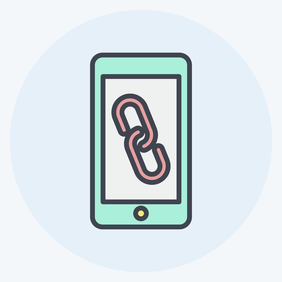Icon Connected Mobile. suitable for Education symbol. color mate style. simple design editable. design template vector. simple symbol illustration vector