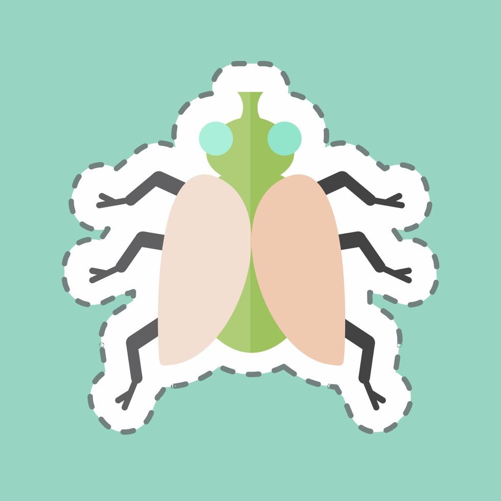 mosca de corte de línea de pegatina. adecuado para el símbolo animal. diseño simple editable. vector de plantilla de diseño. ilustración de símbolo simple