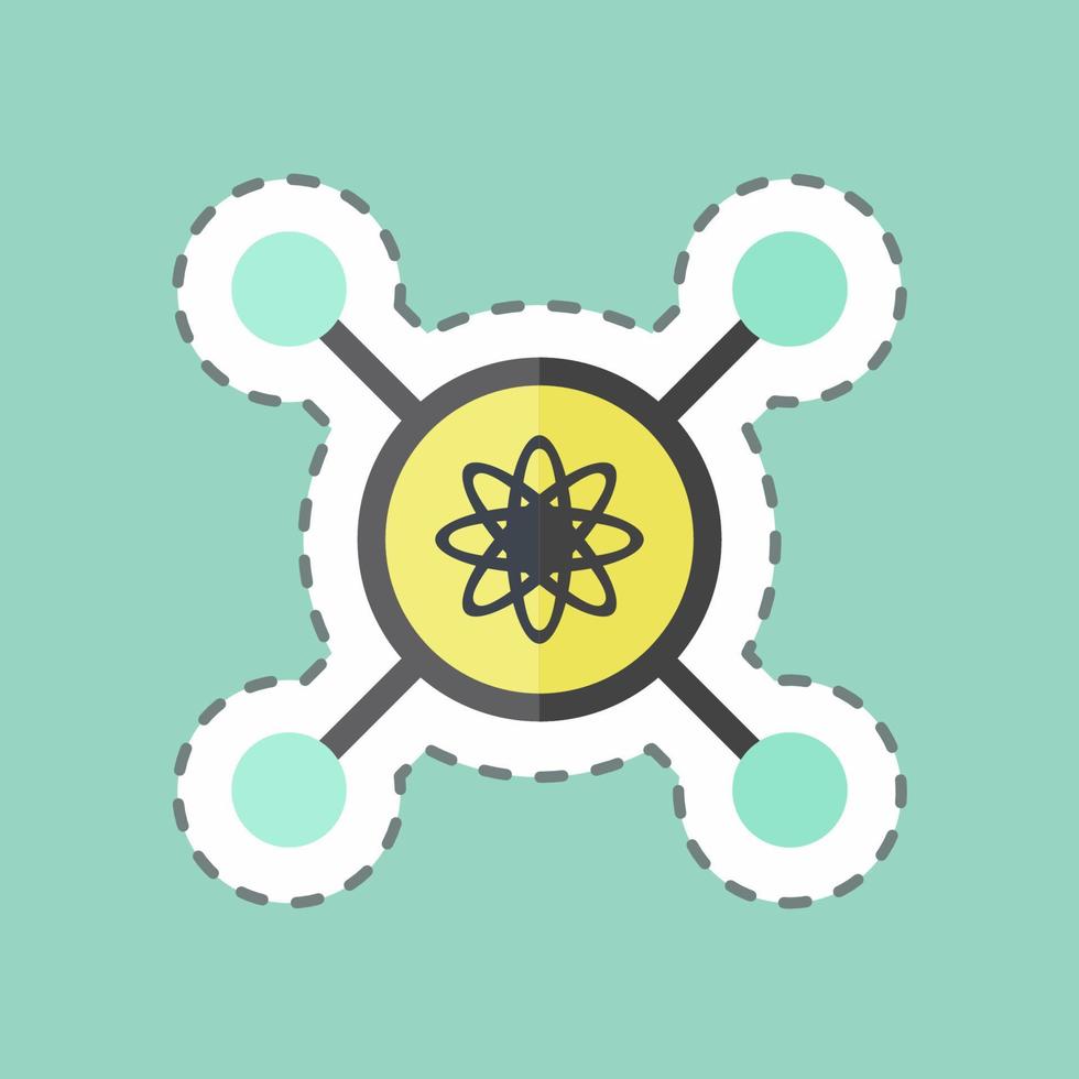 Sticker line cut Intelligent Control. suitable for data analytics symbol. simple design editable. design template vector. simple symbol illustration vector