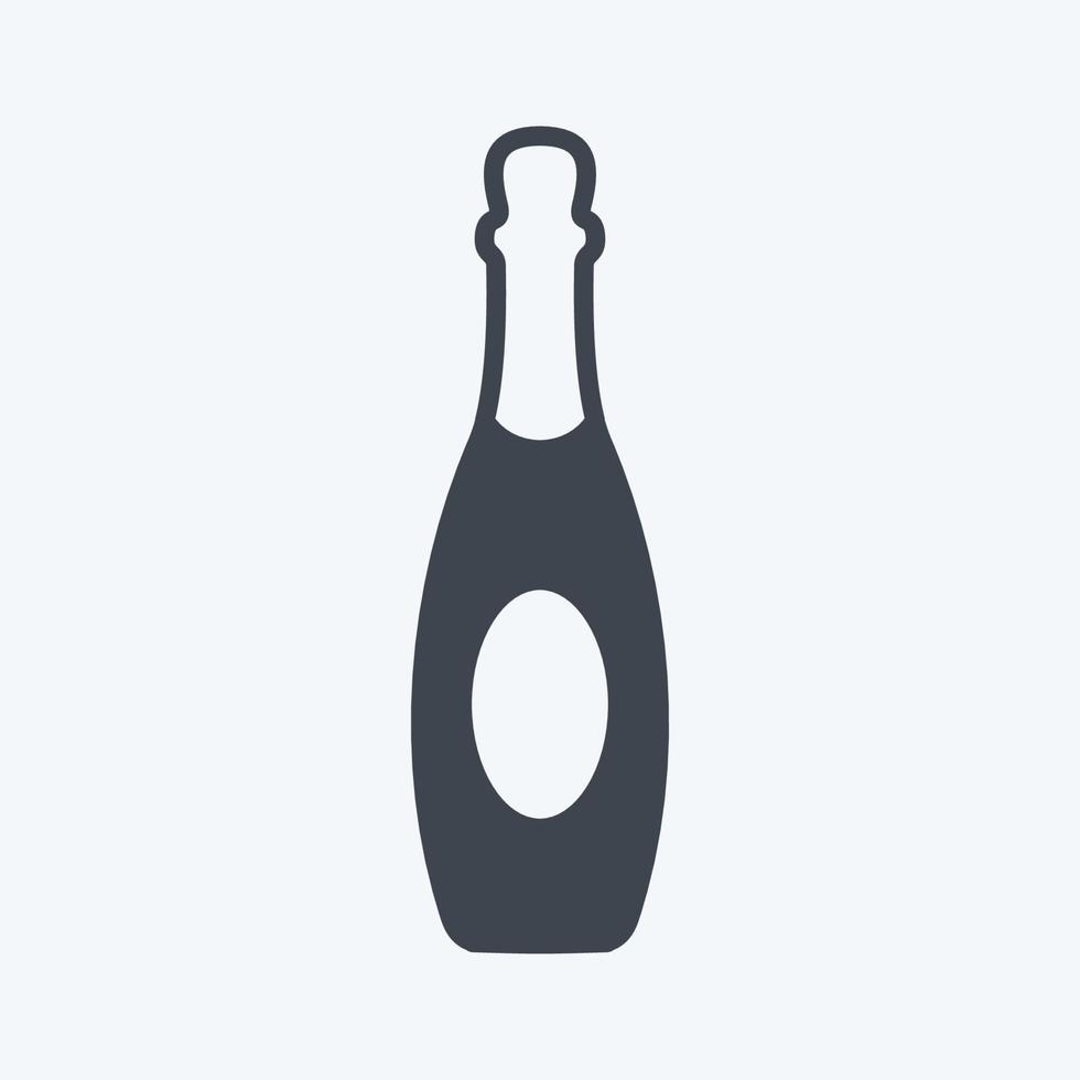 Icon Champagne. suitable for party symbol. glyph style. simple design editable. design template vector. simple symbol illustration vector