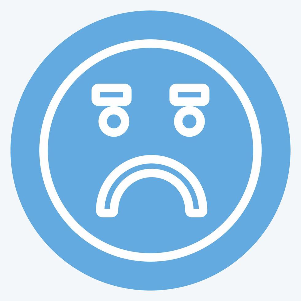 Icon Emoticon Worried. suitable for Emoticon symbol. blue eyes style. simple design editable. design template vector. simple symbol illustration vector