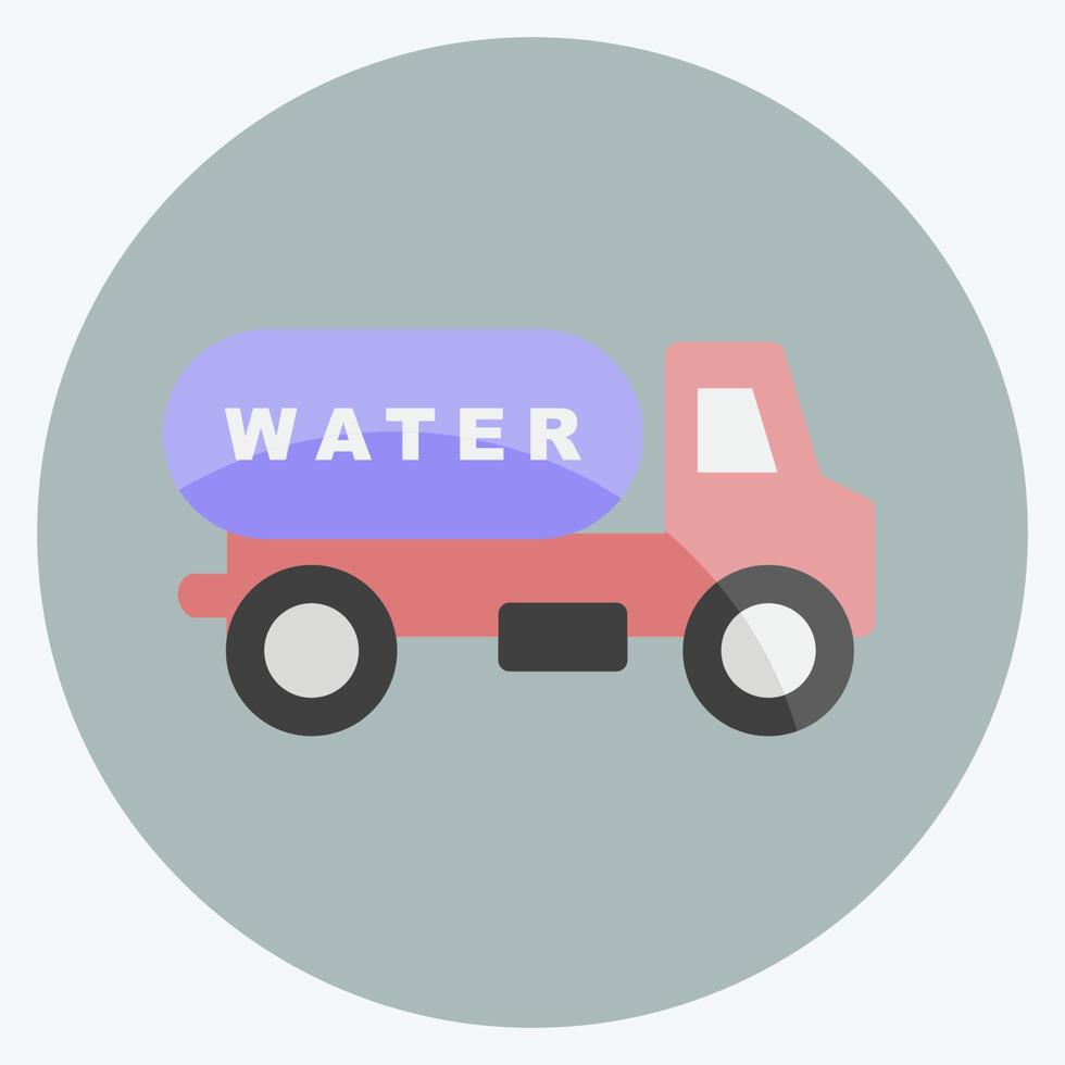 Icon Water Truck. suitable for Community symbol. flat style. simple design editable. design template vector. simple symbol illustration vector