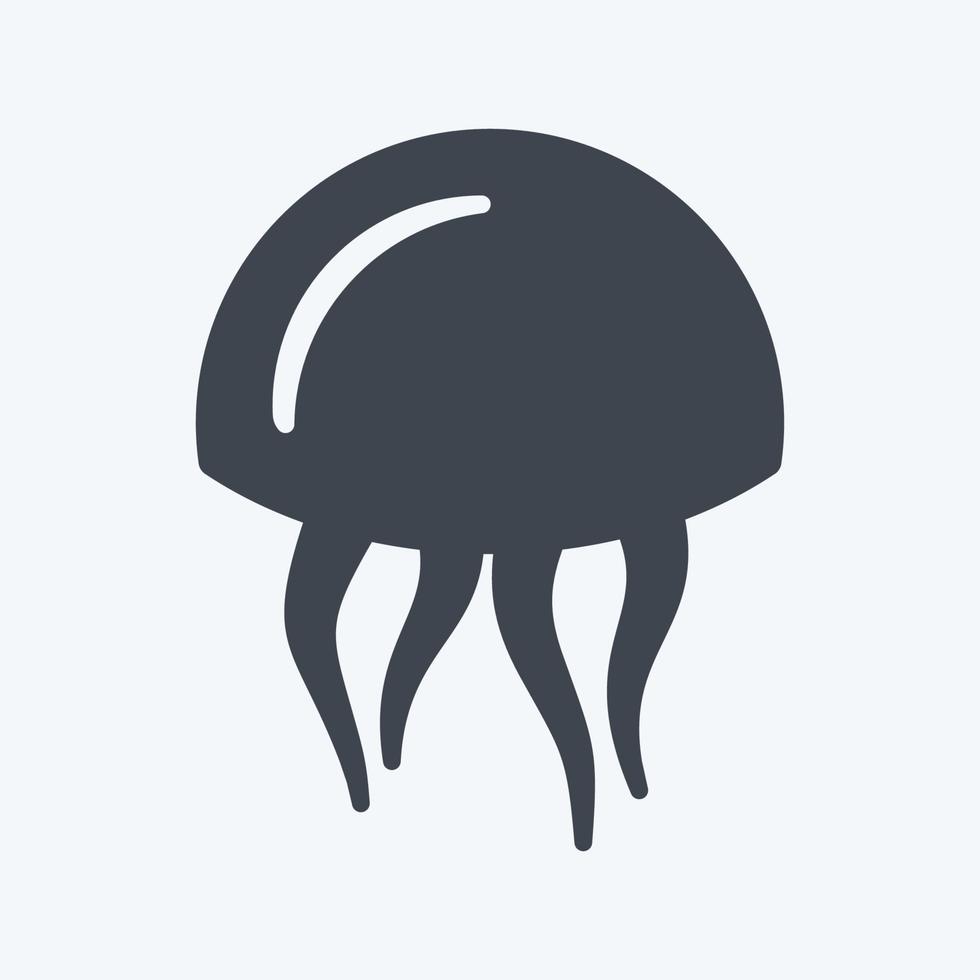 icono de medusas. adecuado para el símbolo del mar. estilo de glifo. diseño simple editable. vector de plantilla de diseño. ilustración de símbolo simple