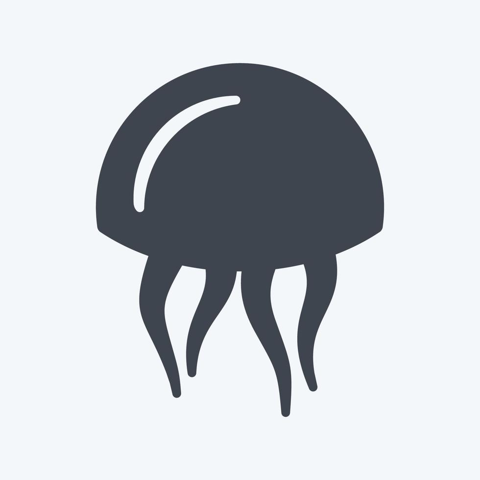 Icon Jelly Fish. suitable for Sea symbol. glyph style. simple design editable. design template vector. simple symbol illustration vector