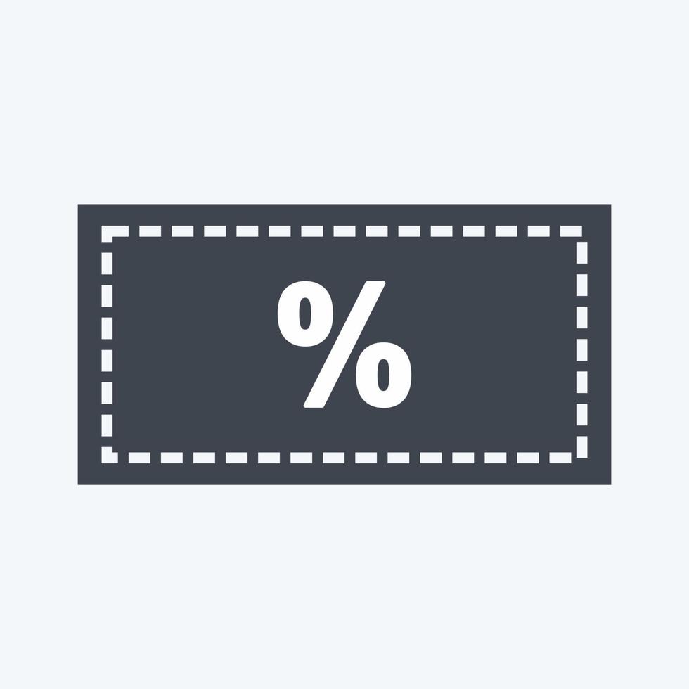 Icon Discount. suitable for digital web symbol. glyph style. simple design editable. design template vector. simple symbol illustration vector