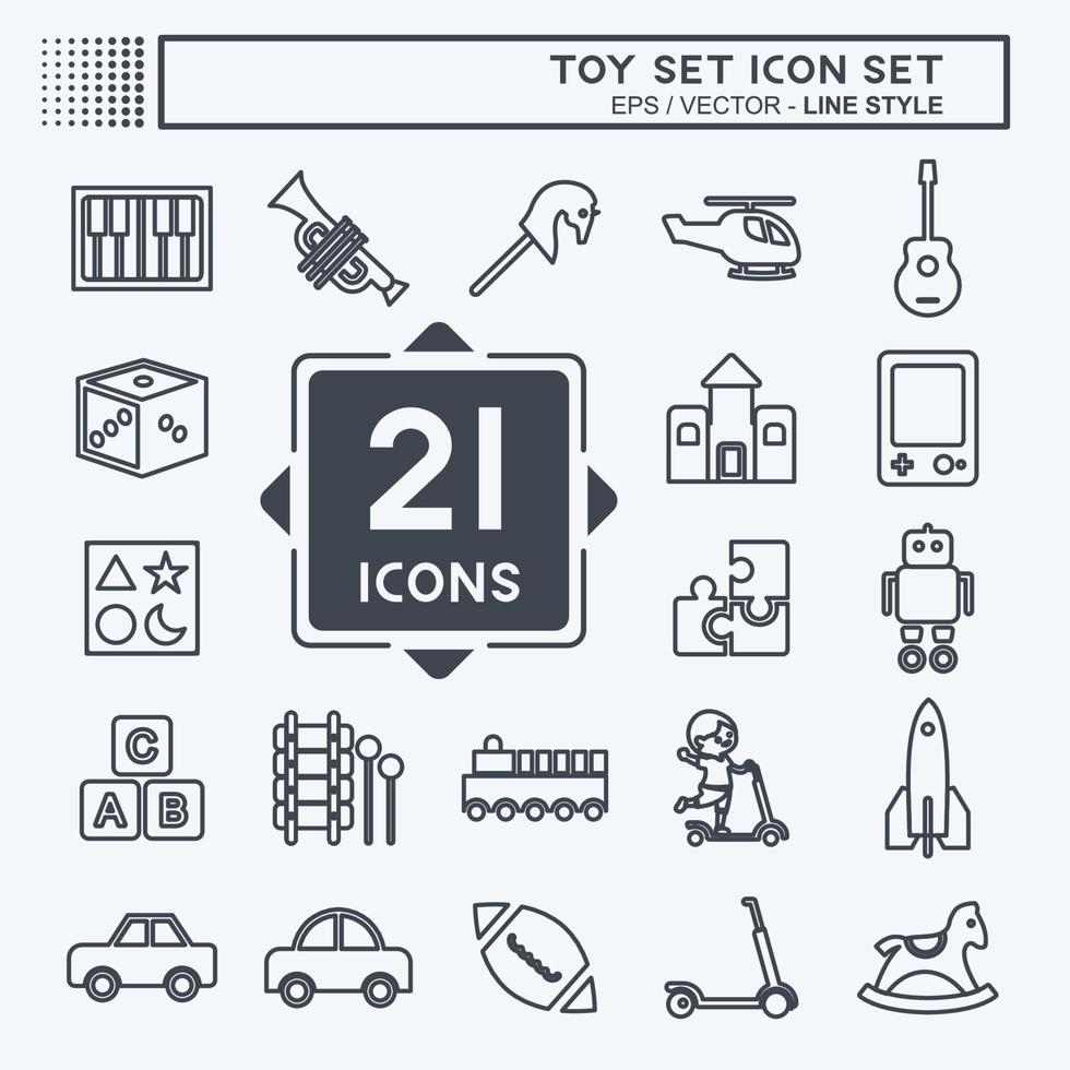 Toy Icon Set. suitable for education symbol. line style. simple design editable. design template vector. simple symbol illustration vector
