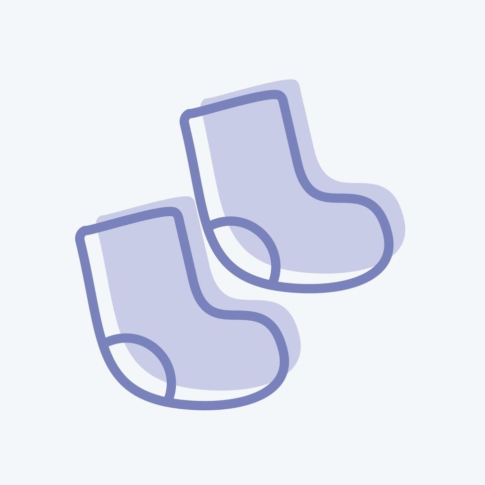 calcetines de bebé icono. adecuado para el símbolo del bebé. estilo de dos tonos. diseño simple editable. vector de plantilla de diseño. ilustración de símbolo simple