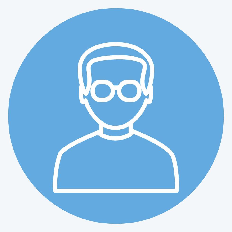 Icon Programmer. suitable for Programming symbol. blue eyes style. simple design editable. design template vector. simple symbol illustration vector