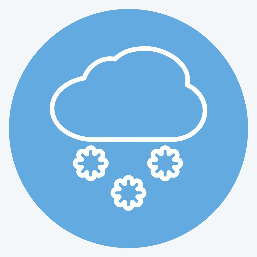 icono nevando. adecuado para el símbolo de desastres. estilo de ojos azules. diseño simple editable. vector de plantilla de diseño. ilustración de símbolo simple