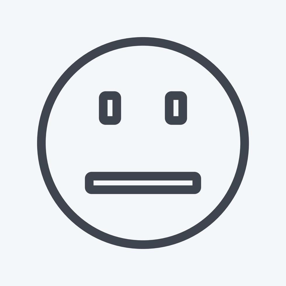 Icon Emoticon Straight Face. suitable for Emoticon symbol. line style. simple design editable. design template vector. simple symbol illustration vector