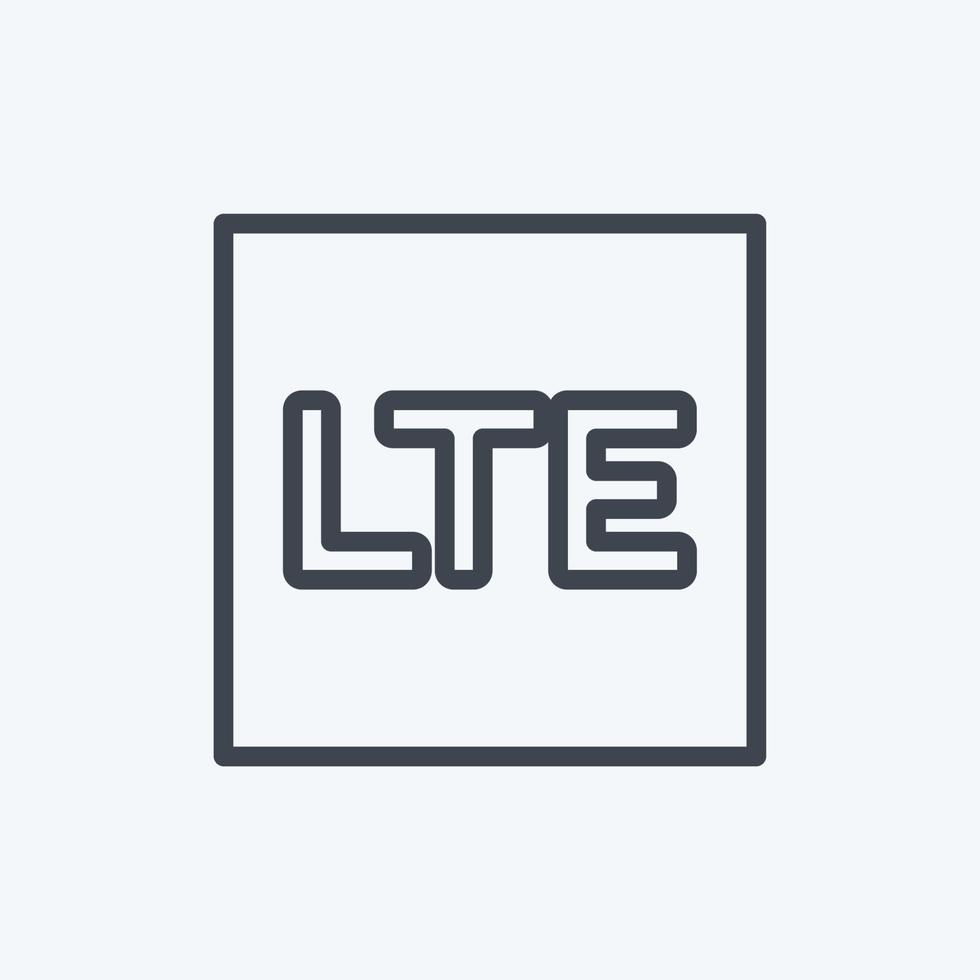 Icon LTE. suitable for Mobile Apps symbol. line style. simple design editable. design template vector. simple symbol illustration vector