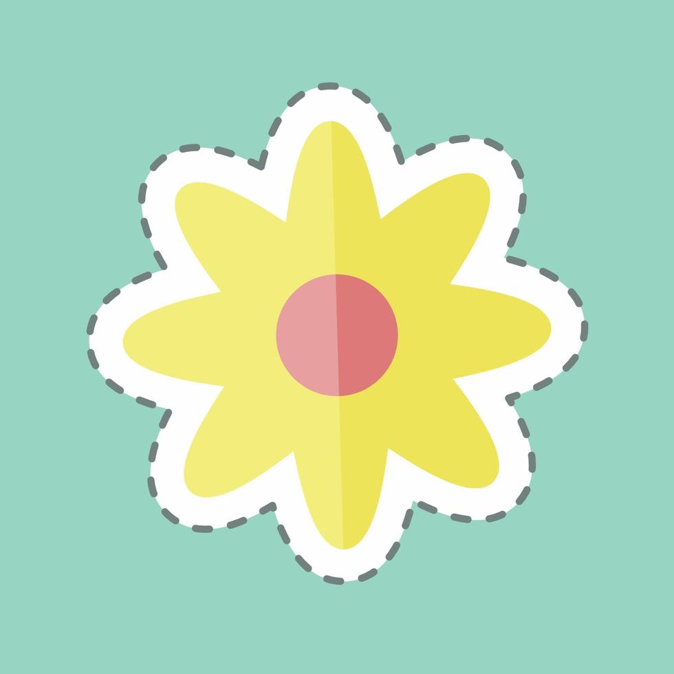 flor de corte de línea de pegatina. adecuado para el símbolo de spa. diseño simple editable. vector de plantilla de diseño. ilustración de símbolo simple