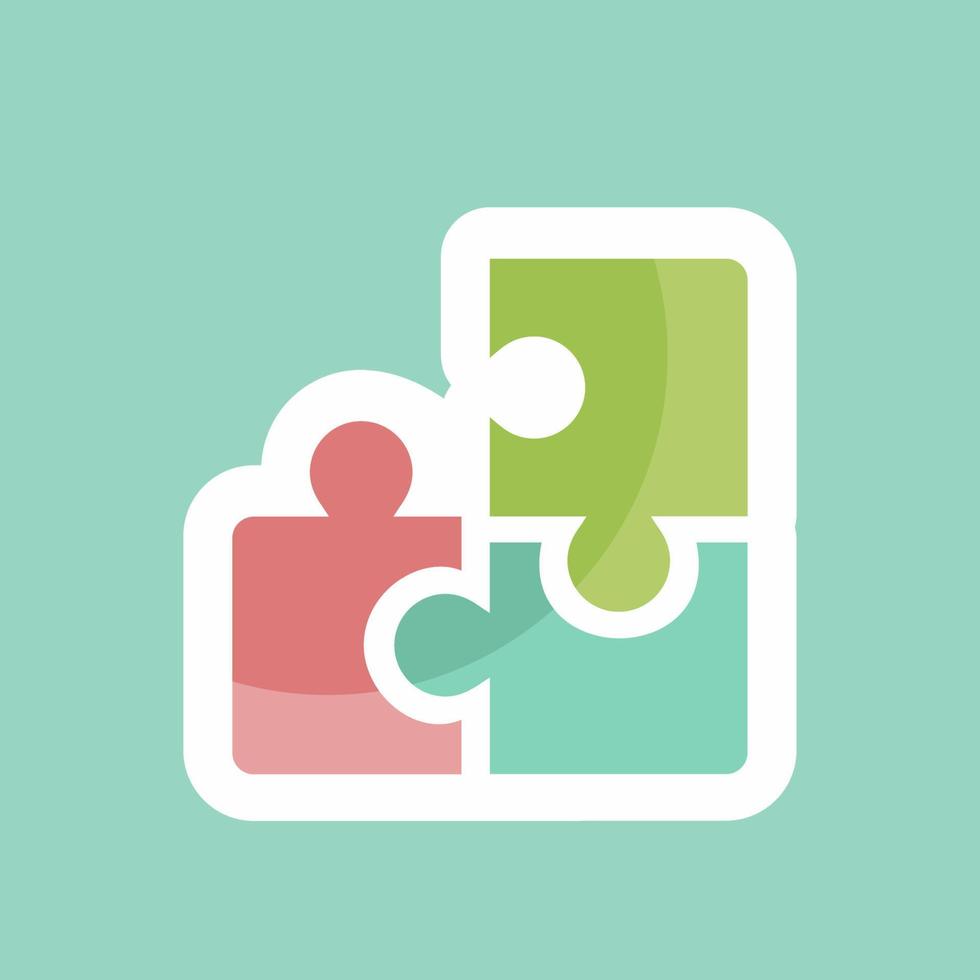 Sticker line cut Puzzle pieces. suitable for Toy symbol. simple design editable. design template vector. simple symbol illustration vector