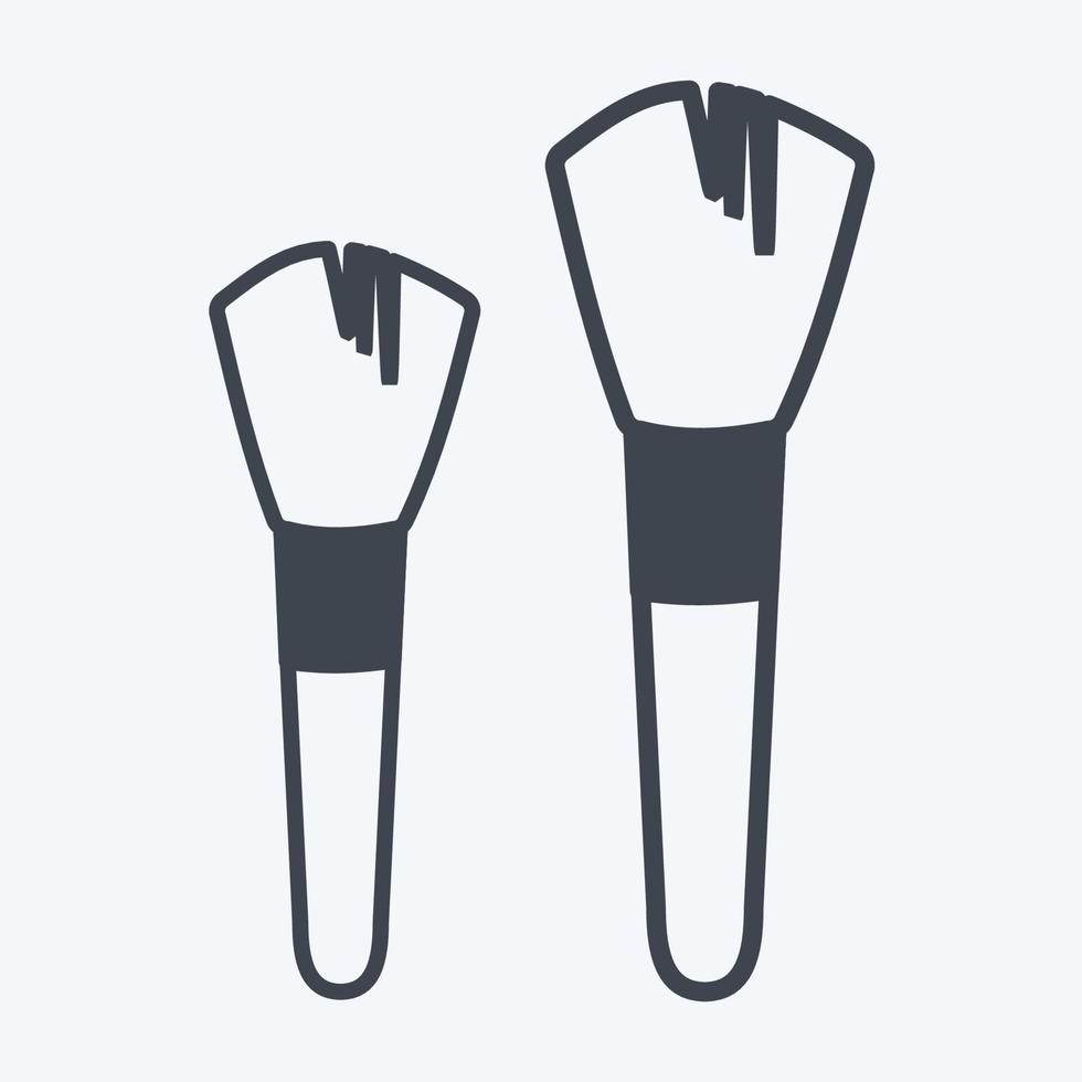 Icon Blushon Brushes. suitable for beauty care symbol. glyph style. simple design editable. design template vector. simple symbol illustration vector