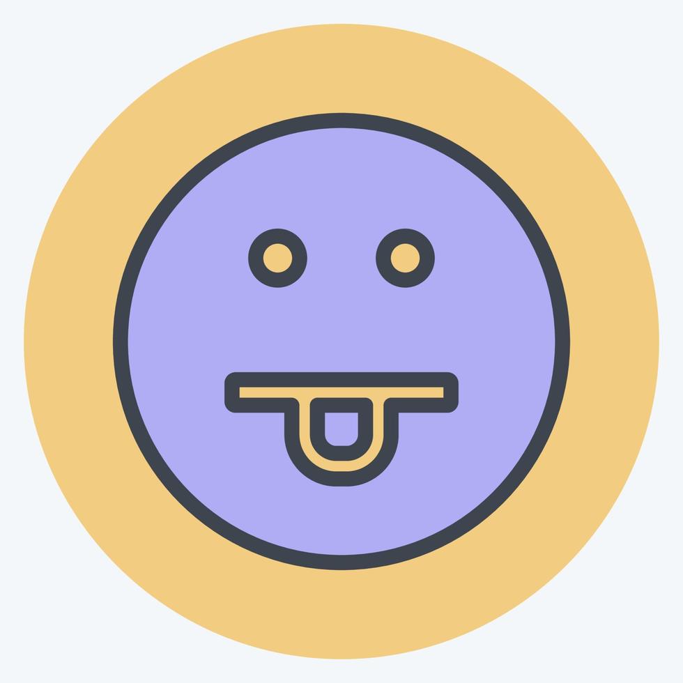 Icon Emoticon Tongue. suitable for Emoticon symbol. color mate style. simple design editable. design template vector. simple symbol illustration vector