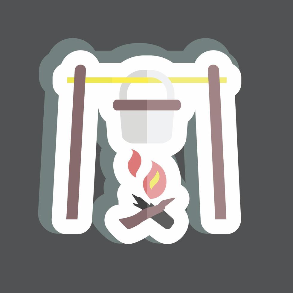 Sticker Camp Fire. suitable for Wild West symbol. simple design editable. design template vector. simple symbol illustration vector
