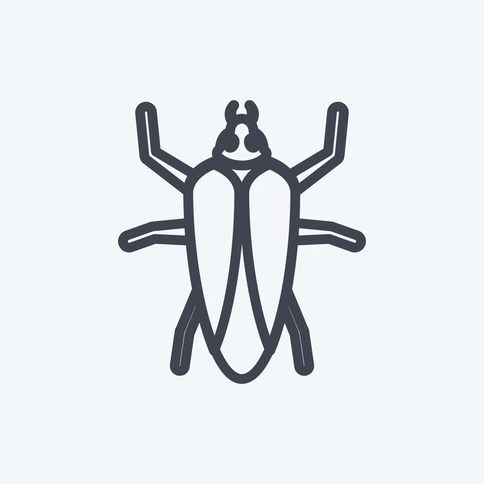 Icon Cockroach. suitable for Animal symbol. line style. simple design editable. design template vector. simple symbol illustration vector