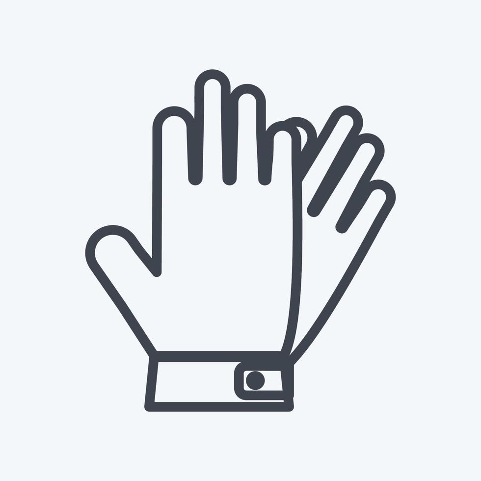 guantes de cuero icono. adecuado para el símbolo de accesorios masculinos. estilo de línea diseño simple editable. vector de plantilla de diseño. ilustración de símbolo simple