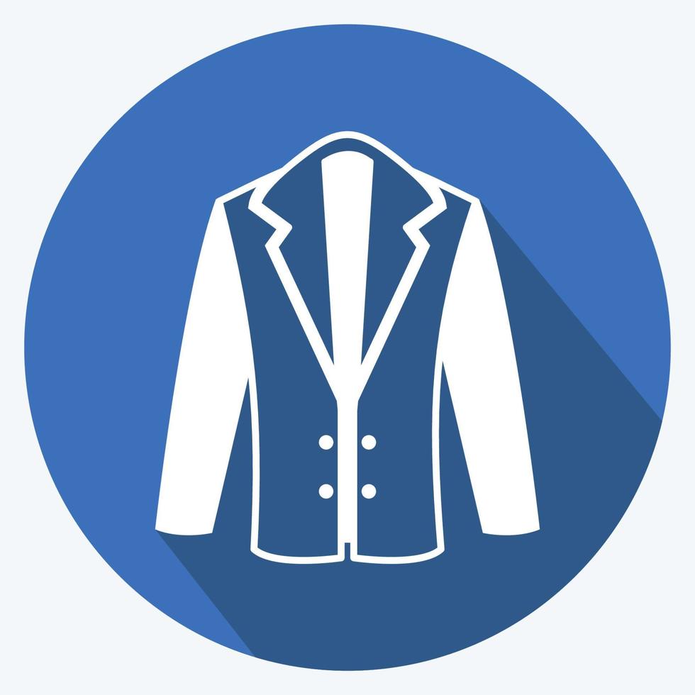 Icon Coat. suitable for men accessories symbol. long shadow style. simple design editable. design template vector. simple symbol illustration vector