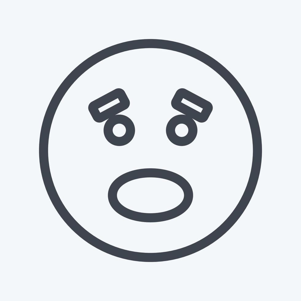 Icon Emoticon Scared. suitable for Emoticon symbol. line style. simple design editable. design template vector. simple symbol illustration vector