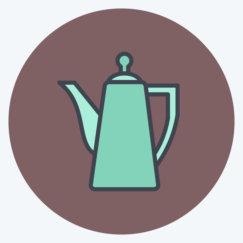 Icon Porcelain Teapot. suitable for Drink symbol. color mate style. simple design editable. design template vector. simple symbol illustration vector