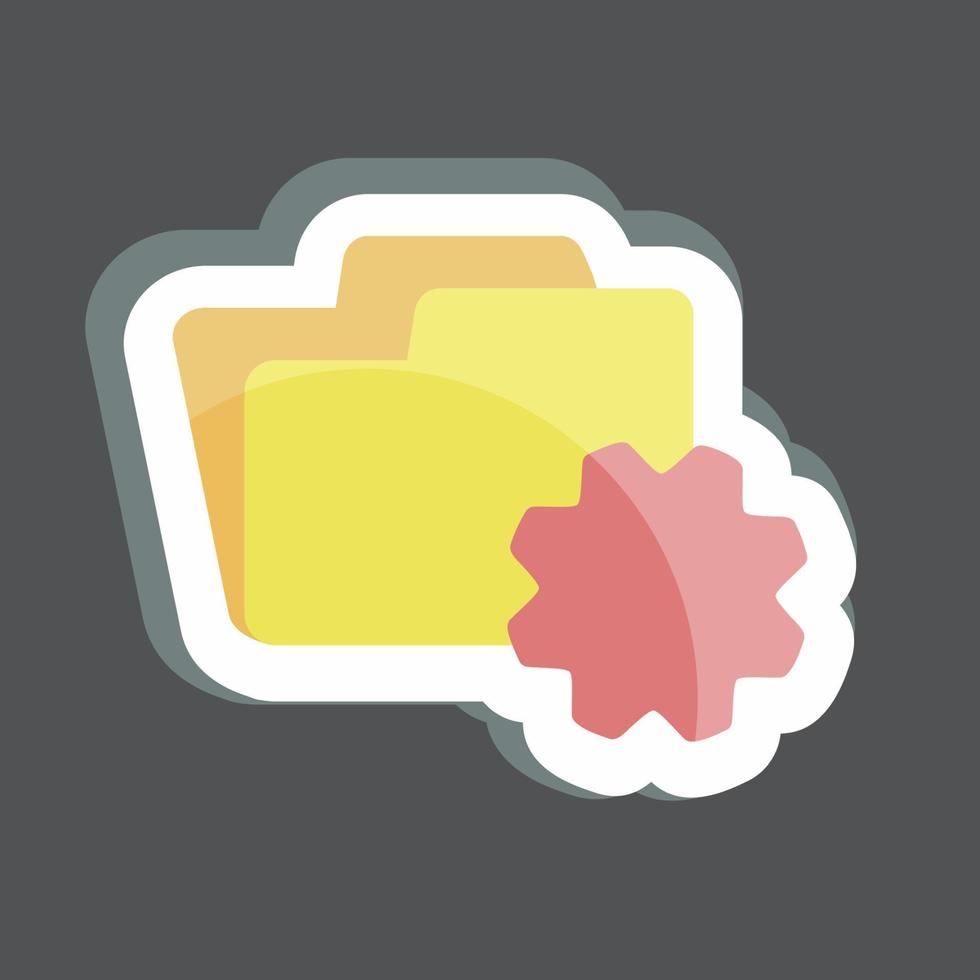 Sticker Folder Settings. suitable for Programming symbol. simple design editable. design template vector. simple symbol illustration vector